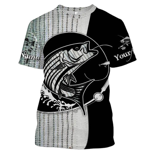 Striped Bass Fishing Customize Name All Over Printed Shirts For Men And Women Personalized Fishing Gift NQS236