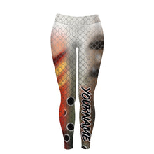 Load image into Gallery viewer, Beautiful Texas Slam Redfish, speckled trout, flounder skin customized name fishing leggings NQS894