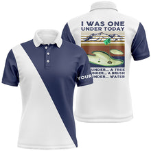 Load image into Gallery viewer, Funny Mens golf polos shirts custom name I was one under today, one under a tree, bush and water NQS5093