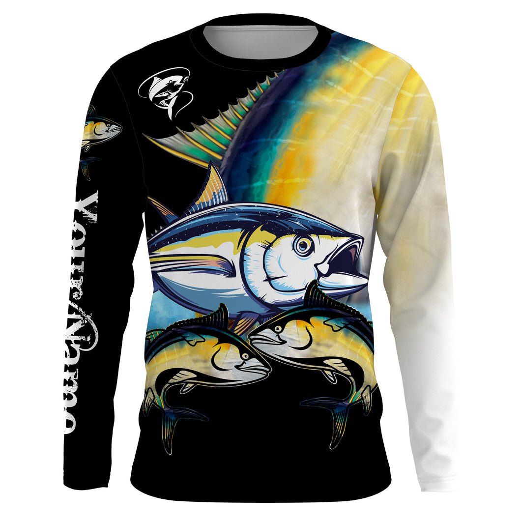 Tuna saltwater fishing Customize Name UV protection quick dry UPF 30+ long sleeves fishing shirts,gifts for fishing lover NQS2451