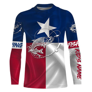 Tarpon fishing Texas Flag 3D All Over printed shirts personalized fishing apparel for Adult and kid NQS418