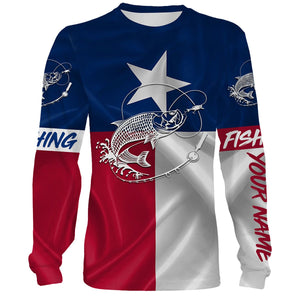 Tarpon fishing Texas Flag 3D All Over printed shirts personalized fishing apparel for Adult and kid NQS418