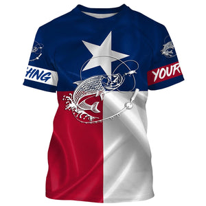 Tarpon fishing Texas Flag 3D All Over printed shirts personalized fishing apparel for Adult and kid NQS418