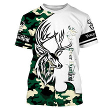 Load image into Gallery viewer, Deer hunting tattoos green camo custom name all over print hunting Shirts - Hunting gifts for him NQS4039