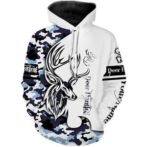 Deer hunting tattoos blue camo custom name all over print hunting Shirts - Hunting gifts for him NQS4040