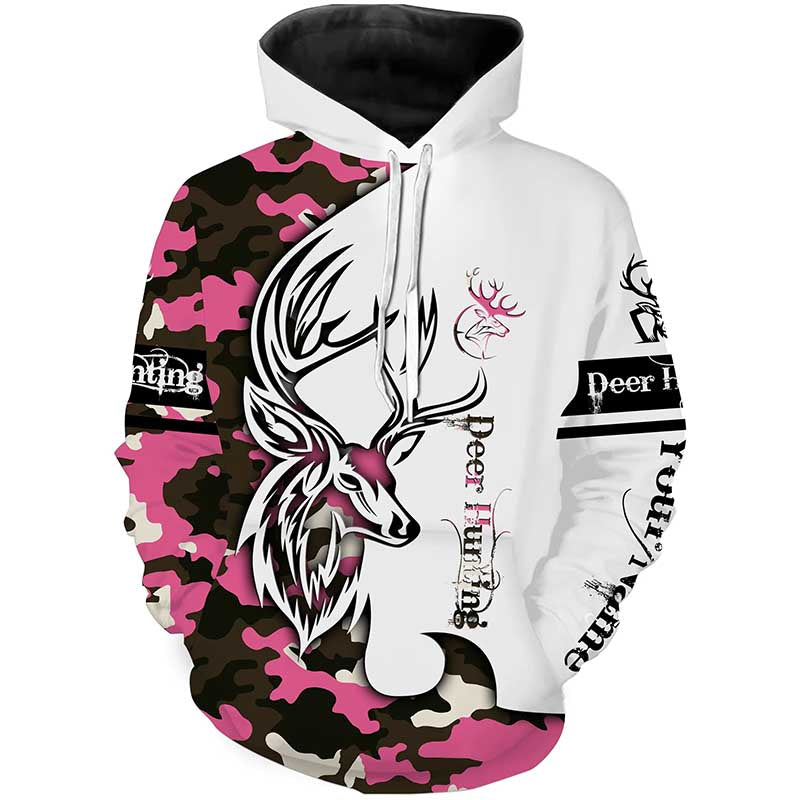 Deer hunting tattoos pink camo custom name all over print hunting Shirts - Hunting gifts NQS4041