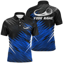 Load image into Gallery viewer, Mens golf polo shirts custom Blue and black pattern shirt for mens, personalized golf gifts NQS6988