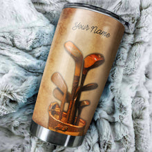 Load image into Gallery viewer, Vintage golf clubs custom name Golf Stainless Steel Tumbler Cup - personalized golf gifts NQS3425