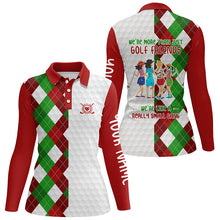 Load image into Gallery viewer, Christmas plaid pattern Women golf polo shirt custom were more than golf friends we're like small gang NQS6797