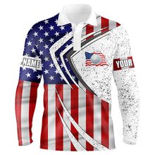 Load image into Gallery viewer, Mens golf polo shirts American flag custom team golf shirts, patriot golf tops for men NQS7256