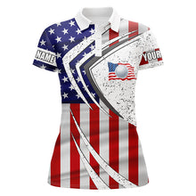 Load image into Gallery viewer, Women golf polo shirt American flag custom team golf shirts, patriot golf tops for women NQS7256