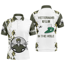 Load image into Gallery viewer, Mens golf polo shirts custom name Veterans fire in the hole skull golf shirt, golf tops for mens NQS5212