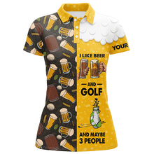 Load image into Gallery viewer, Funny golf beer pattern shirts custom Womens golf shirt I like beer and golf and maybe 3 people NQS6823