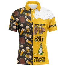 Load image into Gallery viewer, Funny golf beer pattern shirts custom mens golf shirt I like beer and golf and maybe 3 people NQS6823