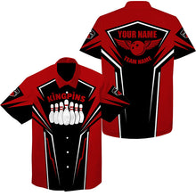 Load image into Gallery viewer, Bowling Hawaiian Shirt custom name and team name King Pins bowling jerseys, Bowling team shirts NQS4522