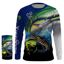 Load image into Gallery viewer, Mahi Mahi ( Dorado), Wahoo, Tuna fishing custom UV protection long sleeves NQS824