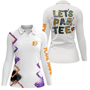 Womens golf polo shirt orange purple custom Let's par tee Halloween white golf shirts NQS6365