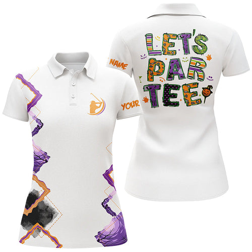 Womens golf polo shirt orange purple custom Let's par tee Halloween white golf shirts NQS6365