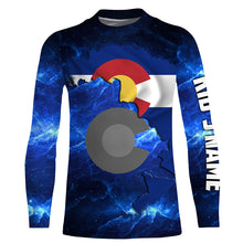 Load image into Gallery viewer, Colorado Flag blue galaxy Universe patriotic Custom sun protection fishing jersey Colorado shirts NQS3591