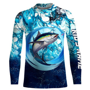 Tuna fishing blue water sea camo saltwater fishing Custom name UV protection performance fishing shirt NQS2622