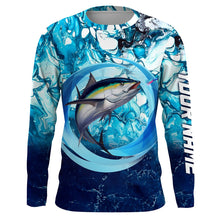 Load image into Gallery viewer, Tuna fishing blue water sea camo saltwater fishing Custom name UV protection performance fishing shirt NQS2622