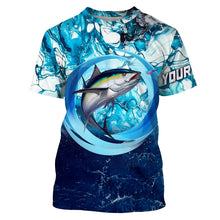 Load image into Gallery viewer, Tuna fishing blue water sea camo saltwater fishing Custom name UV protection performance fishing shirt NQS2622