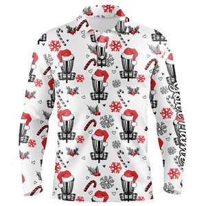 Funny Christmas Disc golf pattern shirts custom mens christmas Disc golf polo shirt, disc golf gifts NQS6855