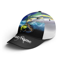 Load image into Gallery viewer, Mahi-mahi, Wahoo, Tuna saltwater fishing Custom fishing hat Unisex Fishing Baseball Angler hat NQS2104