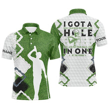 Load image into Gallery viewer, Green golf polos shirts for men custom I got a cold beer on every hole, funny golf gift for dad NQS5252