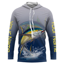 Load image into Gallery viewer, Tuna saltwater fishing personalized custom name performance long sleeve fishing shirts uv protection NQS3765