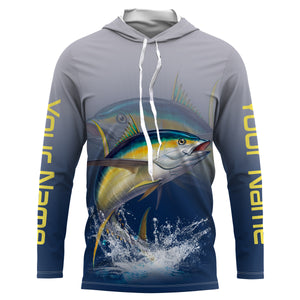 Tuna saltwater fishing personalized custom name performance long sleeve fishing shirts uv protection NQS3765