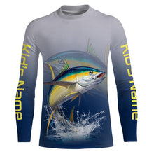 Load image into Gallery viewer, Tuna saltwater fishing personalized custom name performance long sleeve fishing shirts uv protection NQS3765