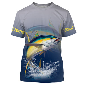 Tuna saltwater fishing personalized custom name performance long sleeve fishing shirts uv protection NQS3765