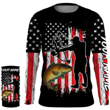 Load image into Gallery viewer, Carp hunter bow fishing American flag patriotic Custom Name fishing jersey NQS2969