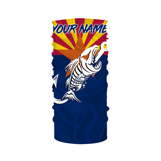 AZ Fishing Custom Arizona Flag Fish hook skull Custom Name sun protection custom fishing shirts NQS3316