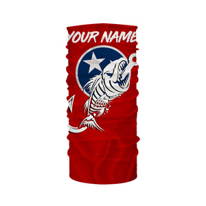 TN Fishing Custom Tennessee Flag Fish hook skull Custom sun protection fishing shirts for men, women NQS3320