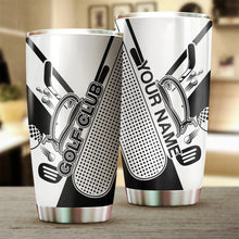 Load image into Gallery viewer, Golf club black &amp; white tumbler Custom name Stainless Steel Tumbler Cup - personalized golf gifts NQS3478