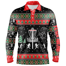 Load image into Gallery viewer, Funny ugly Christmas Mens golf polo shirts custom disc golf apparel Xmas frisbee golf shirt for mens NQS6643