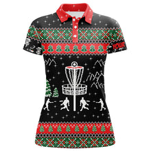 Load image into Gallery viewer, Funny ugly Christmas Womens golf polo shirt custom disc golf apparel Disc golf shirt for ladies NQS6643