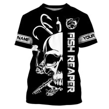 Load image into Gallery viewer, Fish reaper fishing black and white Custom sun protection fishing jersey Shirts, fishing gift NQS3500