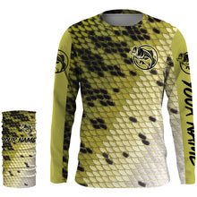 Load image into Gallery viewer, Largemouth Bass fishing green scales Custom Name UV protection UPF 30+ fishing jersey NQS2976