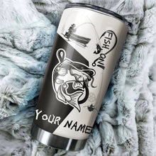 Load image into Gallery viewer, Catfish Fish On Customize Name Fishing Tumbler Cup  Personalized Fishing Gift For Fisherman NQS369