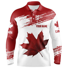 Load image into Gallery viewer, Canadian flag Mens golf polo shirt custom Maple leaves patriotic Canada golf shirt for men, golf gifts NQS6659