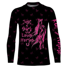 Load image into Gallery viewer, Just a girl who loves horses tattoo pink camo Customize Name 3D All Over Printed Shirts NQS2989