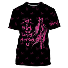 Load image into Gallery viewer, Just a girl who loves horses tattoo pink camo Customize Name 3D All Over Printed Shirts NQS2989