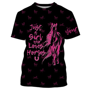 Just a girl who loves horses tattoo pink camo Customize Name 3D All Over Printed Shirts NQS2989