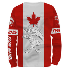 Load image into Gallery viewer, Bass Fishing 3D Canadian Flag Customize name All over print shirts NQS490