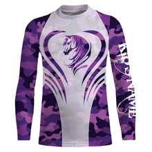 Load image into Gallery viewer, Love Horse purple camo Custom All over print Shirts, personalized horse gifts for girls - NQS2688