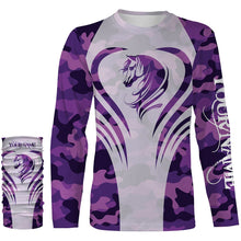 Load image into Gallery viewer, Love Horse purple camo Custom All over print Shirts, personalized horse gifts for girls - NQS2688