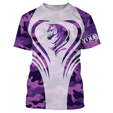 Load image into Gallery viewer, Love Horse purple camo Custom All over print Shirts, personalized horse gifts for girls - NQS2688